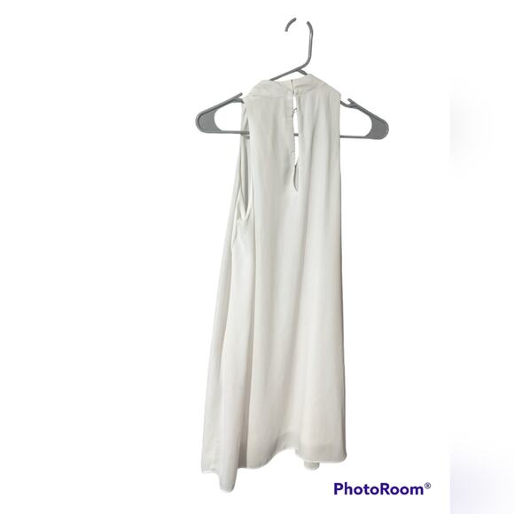 The Impeccable Pig Sleeveless White Mini Dress Cutout Flowy Size Small - Picture 2 of 4